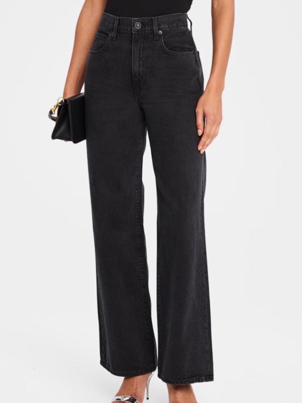 Slvrlake Grace rigid high rise wide leg Jean shadow ridge color